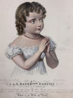 Ancienne gravure portrait de mademoiselle d'Artois Besselman chez Bulla - Miniature 2
