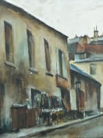 Tableau ancien vue de la rue Saint Médard 5e Paris Art Deco Cesar Bron Vlaminck - Miniature 2