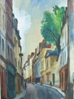 Tableau ancien vue de rue Quartier Latin 5e Paris Cesar Bron Vlaminck art deco - Miniature 1