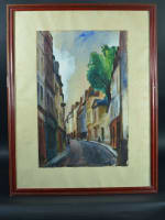 Tableau ancien vue de rue Quartier Latin 5e Paris Cesar Bron Vlaminck art deco - Miniature 2