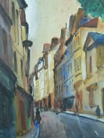 Tableau ancien vue de rue Quartier Latin 5e Paris Cesar Bron Vlaminck art deco - Miniature 3