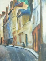 Tableau ancien vue de rue Quartier Latin 5e Paris Cesar Bron Vlaminck art deco - Miniature 5