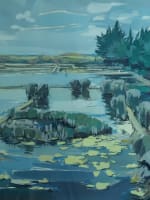 Grand tableau ancien Guérande marais salant mer Bretagne Michel Maury - Miniature 1