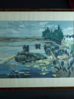 Grand tableau ancien Guérande marais salant mer Bretagne Michel Maury - Miniature 2