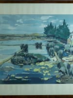 Grand tableau ancien Guérande marais salant mer Bretagne Michel Maury - Miniature 3