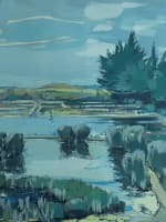 Grand tableau ancien Guérande marais salant mer Bretagne Michel Maury - Miniature 4