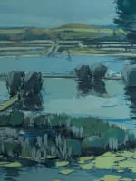 Grand tableau ancien Guérande marais salant mer Bretagne Michel Maury - Miniature 11