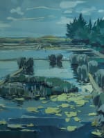 Grand tableau ancien Guérande marais salant mer Bretagne Michel Maury - Miniature 13