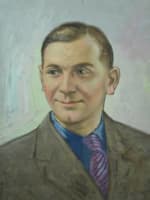 Tableau ancien HSP portrait d'homme jovial costume mode 1944 déco mode n°2 - Miniature 1