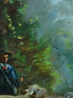 Beau tableau ancien départ du troupeau XIXe sv Paul Chaigneau signé Bertin - Miniature 8