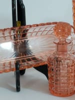 Ancienne garniture cristal Bayel mod. Baccarat rose flacon parfum bouchon mode - Miniature 5