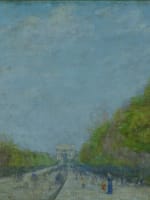 Beau tableau impressionniste Paris Arc de triomphe Champs-Élysées animé XIXe - Miniature 3