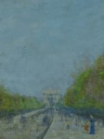 Beau tableau impressionniste Paris Arc de triomphe Champs-Élysées animé XIXe - Miniature 4