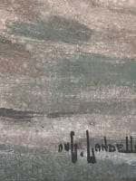 Ancien dessin marine Morbihan Bretagne bateau longeant la côte signé Landelle - Miniature 7