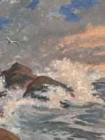 Ancien dessin marine Morbihan Bretagne bateau longeant la côte signé Landelle - Miniature 9