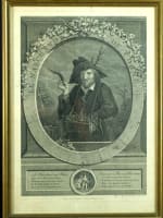 Ancienne gravure portrait marchand de cornes fidélité mariage allégorie Le Nain - Miniature 1