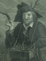 Ancienne gravure portrait marchand de cornes fidélité mariage allégorie Le Nain - Miniature 3