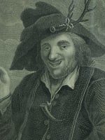 Ancienne gravure portrait marchand de cornes fidélité mariage allégorie Le Nain - Miniature 4