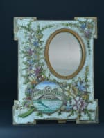 Ancien grand miroir mosaïque Grand Tour Italie Venise pont Rialto XIXe rare - Miniature 5