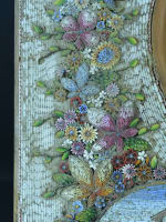 Ancien grand miroir mosaïque Grand Tour Italie Venise pont Rialto XIXe rare - Miniature 7