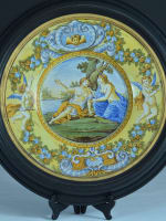 Paire de grand plat faïence Avelli de Rovigo Urbino Italie Renaissance Majolique - Miniature 4