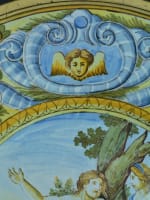 Paire de grand plat faïence Avelli de Rovigo Urbino Italie Renaissance Majolique - Miniature 10