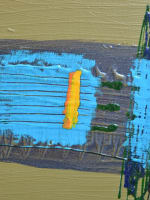 Ancien tableau abstrait contemporain Cosmos signé Nash cadre x 2 - Miniature 4