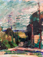 Ancien dessin paysage expressionniste bord de mer Jean Terles Art Déco - Miniature 1