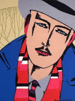 Ancienne lithographie portrait homme détective couleur Gilles de Sainte Croix - Miniature 1