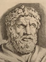 Ancienne gravure portrait Rome toge homme Galleria Giustiniana del Marchese XVIIe - Miniature 1