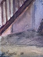 Ancien dessin intérieur maison personnage Pujols paysage Jean Terles Art Deco - Miniature 4