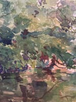 Ancien dessin intérieur maison personnage Pujols paysage Jean Terles Art Deco - Miniature 5