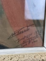 Beau dessin portrait jeune femme élégante navigant chapeau canotière signé 1936 - Miniature 5