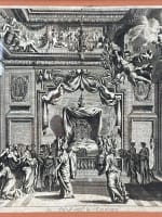 Gravure ancienne la naissance de Constantin Melchior Kusell Le Potre ciel ange - Miniature 2