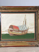 Beau dessin portrait de bateau des Indes 19ème Budgerow voile voyage lointain - Miniature 1