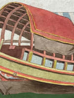 Beau dessin portrait de bateau des Indes 19ème Budgerow voile voyage lointain - Miniature 3