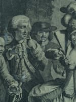 Gravure ancienne le cabaret 18ème Petit Wax-Hall 1780 mode Paris danse Wille - Miniature 1