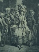 Gravure ancienne le cabaret 18ème Petit Wax-Hall 1780 mode Paris danse Wille - Miniature 2