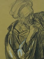 Ancien tableau dessin portrait d'homme école française renaissance Aug. Bigand - Miniature 4