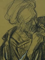 Ancien tableau dessin portrait d'homme école française renaissance Aug. Bigand - Miniature 5