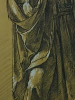 Ancien tableau dessin portrait d'homme école française renaissance Aug. Bigand - Miniature 7