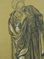 Ancien tableau dessin portrait d'homme école française renaissance Aug. Bigand - Miniature 8