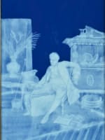 Ancien grand tableau porcelaine Limoges portrait Meissonnier L'Amateur antiquité - Miniature 1