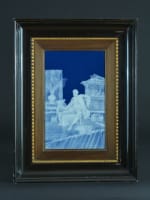 Ancien grand tableau porcelaine Limoges portrait Meissonnier L'Amateur antiquité - Miniature 2