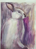 Ancien aquarelle sur papier, signé Marcel Hamsell portrait Le Lapin Judaïca - Miniature 3