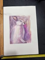 Ancien aquarelle sur papier, signé Marcel Hamsell portrait Le Lapin Judaïca - Miniature 5