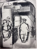 Ancienne aquatinte 1954, signée Felicia Pacanaska correspondance au métro - Miniature 1