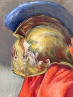 Ancienne aquarelle nature morte théâtre costume rouge glaive centurion Rome signé - Miniature 4