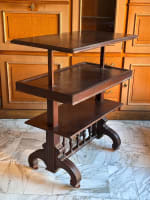 Table desserte à système double plateau escamotable renaissance hôtel château - Miniature 1