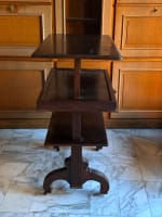 Table desserte à système double plateau escamotable renaissance hôtel château - Miniature 4